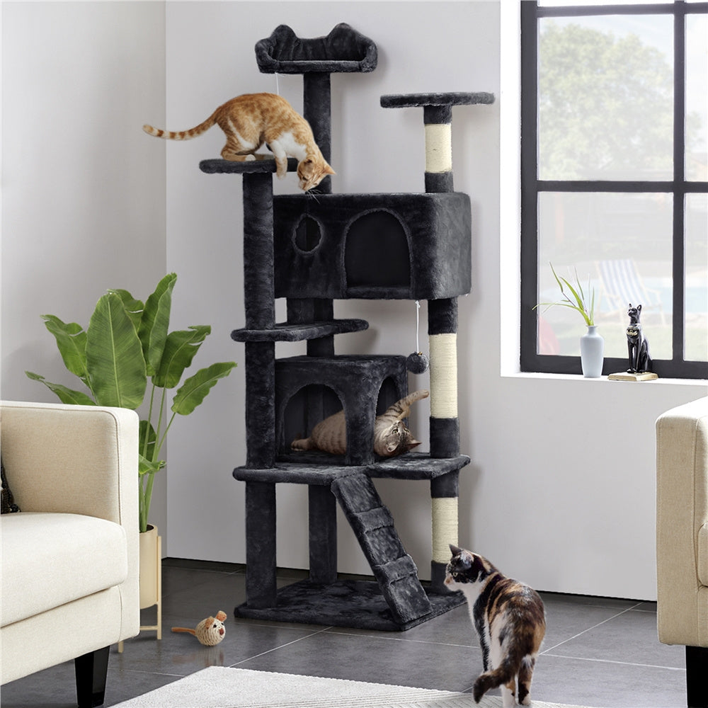 Cat Tree Tower – Multi-Level Condo with Posts, Hammocks & Toys