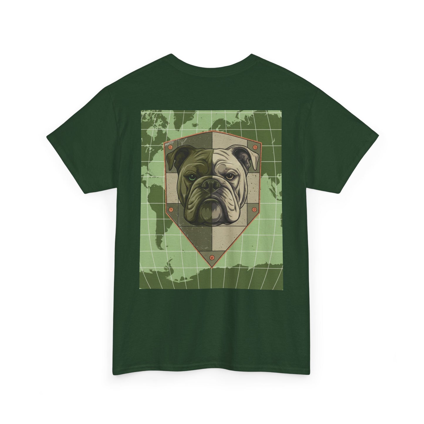 Bulldog Shield Tee - Military Green Map Crest