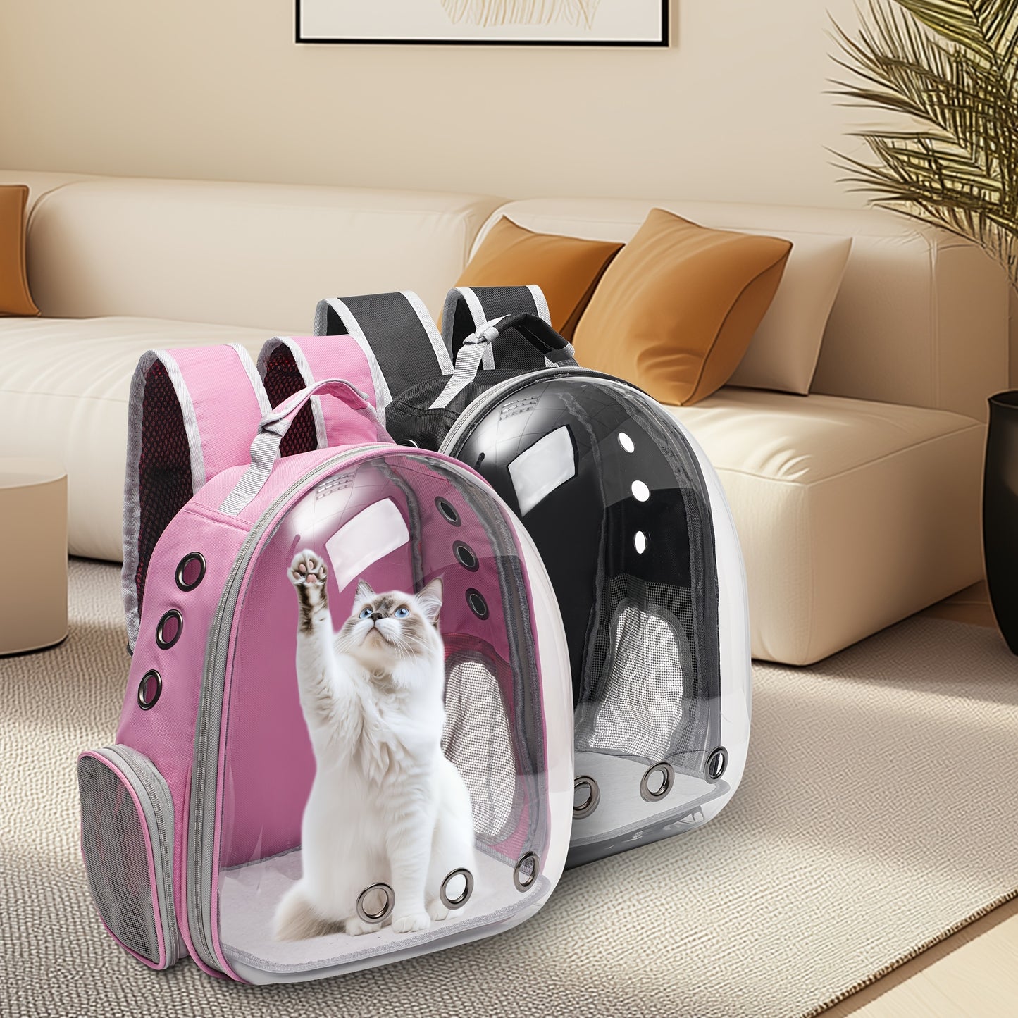 VIVICREATE Cat Backpack Carrier – Ventilated Travel Bag with Capsule Windo