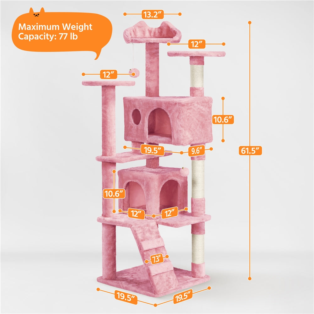 Cat Tree Tower – Multi-Level Condo with Posts, Hammocks & Toys