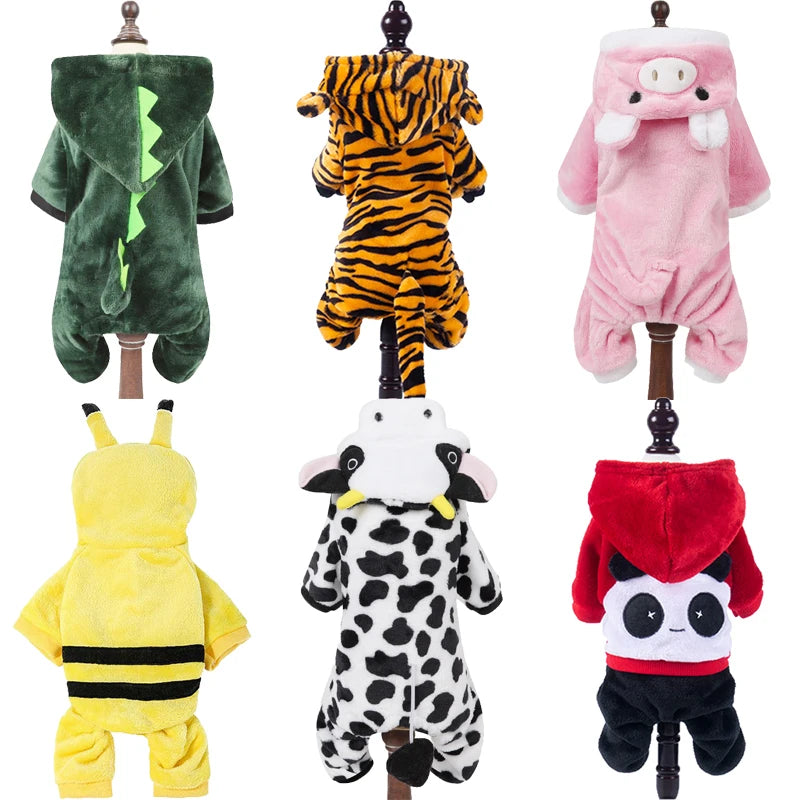 Flannel Dog & Cat Jumpsuit – Soft Winter Pet Clothes for Small and Medium Breeds