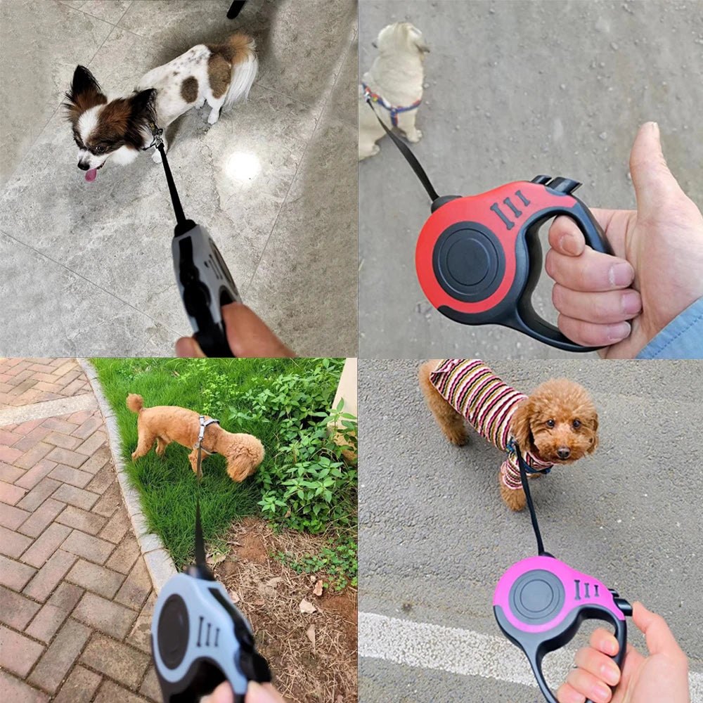 Retractable Dog Leash – 3M/5M Durable Nylon with Quick Lock