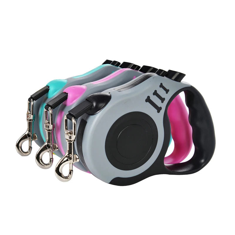 Retractable Dog Leash – 3M/5M Durable Nylon with Quick Lock