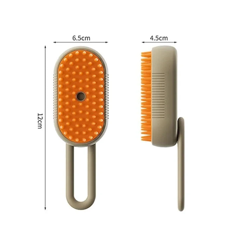 Pet Grooming Steamer Brush – 3-in-1 Electric Dog & Cat Brush for Massage, Shedding, and Detangling