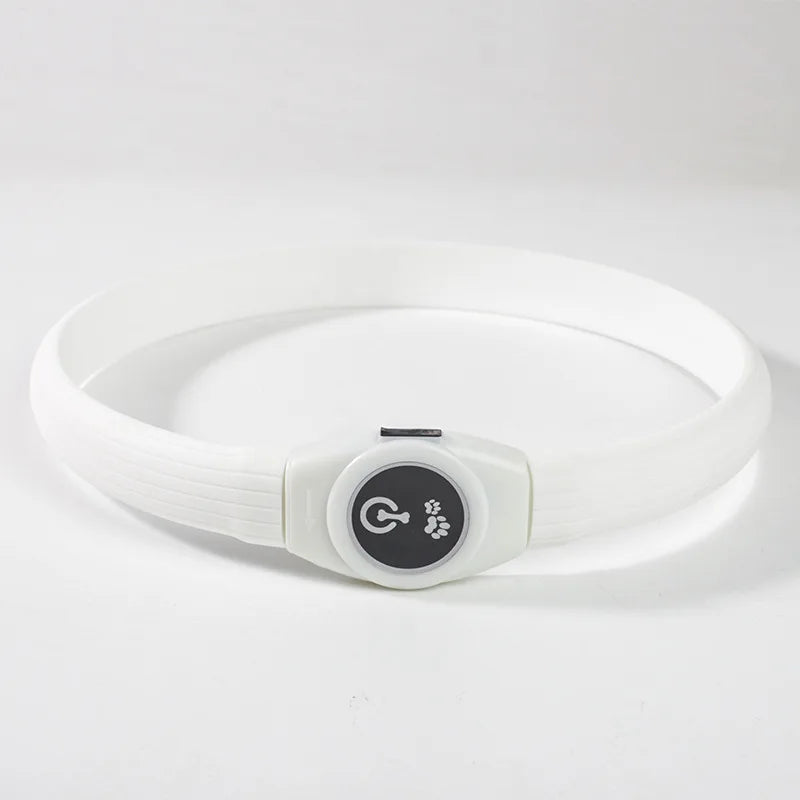 LED Luminous Dog Collar – USB Rechargeable, Waterproof PVC Safety Light for Night Walks