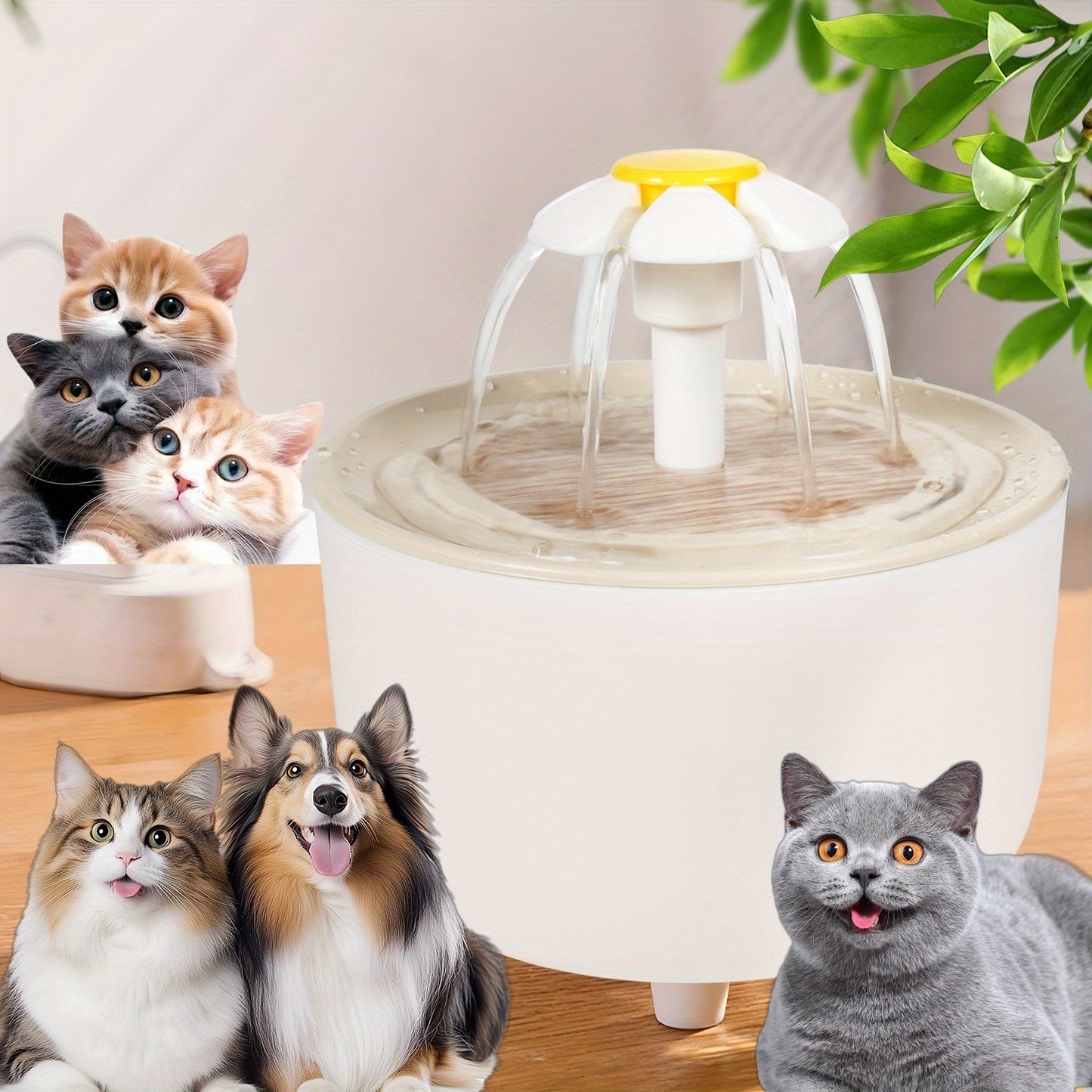 Whisper-Quiet Cat Water Fountain – 48oz BPA-Free with Triple Filtration
