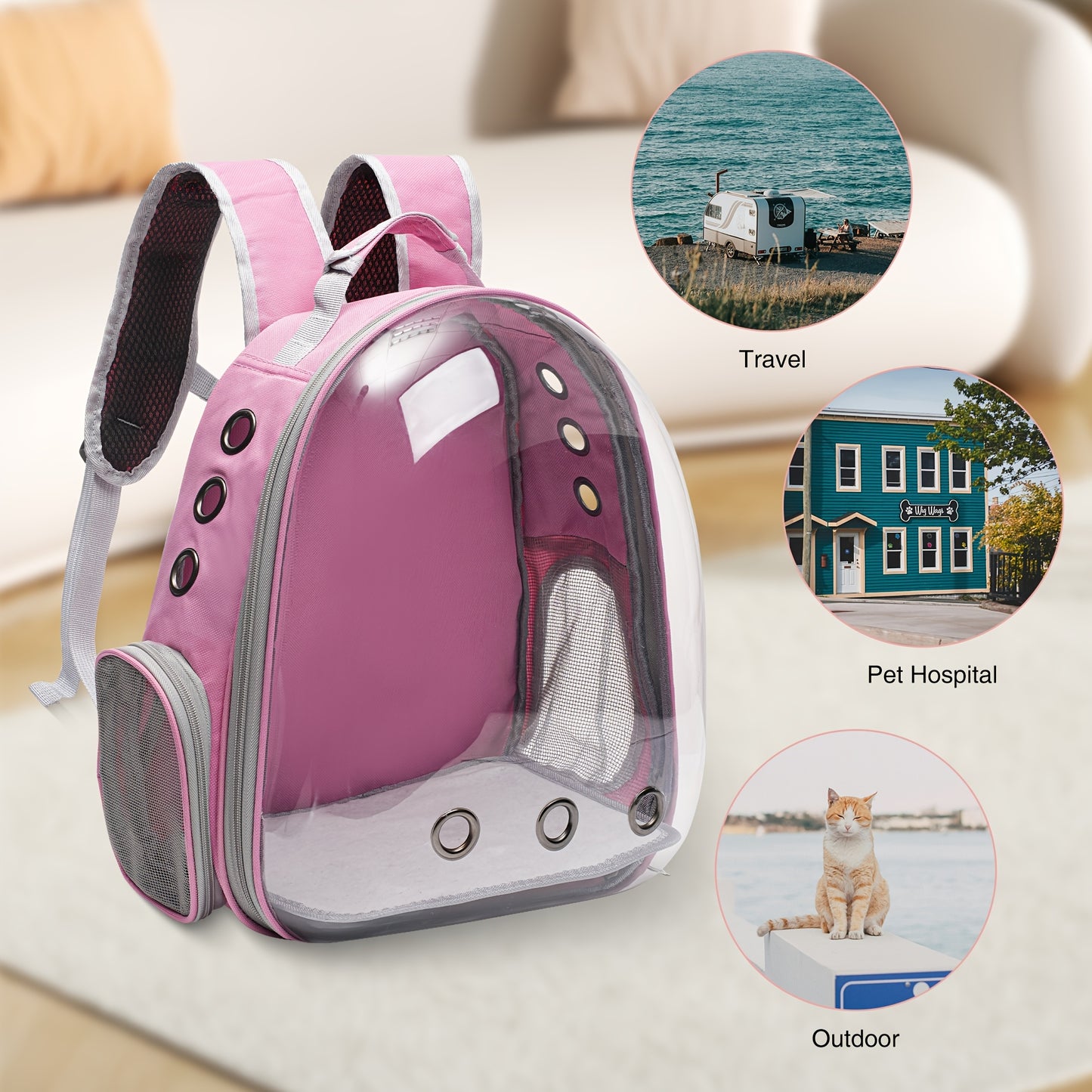 VIVICREATE Cat Backpack Carrier – Ventilated Travel Bag with Capsule Windo