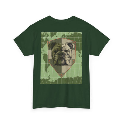 Bulldog Shield Tee - Military Green Map Crest