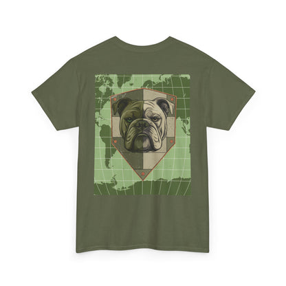 Bulldog Shield Tee - Military Green Map Crest