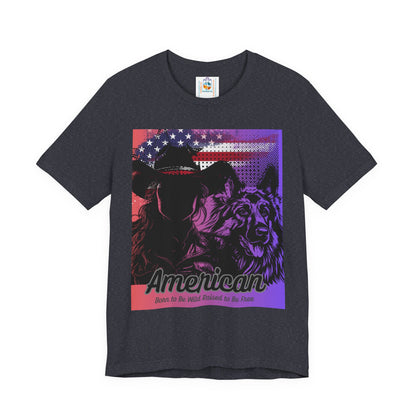 American Pride Graphic Tee, Unisex T-Shirt, Patriotic Apparel, Casual Wear, Perfect for Independence Day, Gift for Animal Lovers