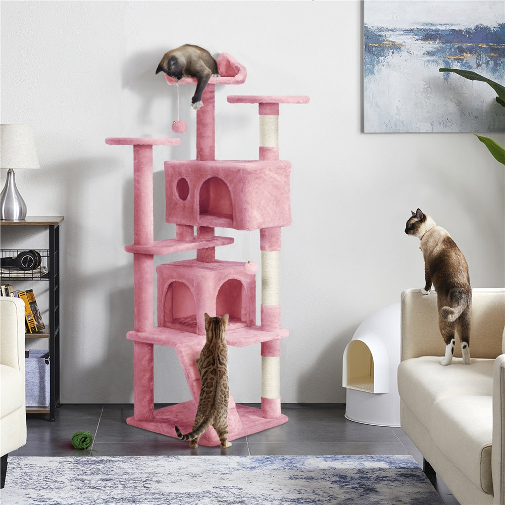 Cat Tree Tower – Multi-Level Condo with Posts, Hammocks & Toys