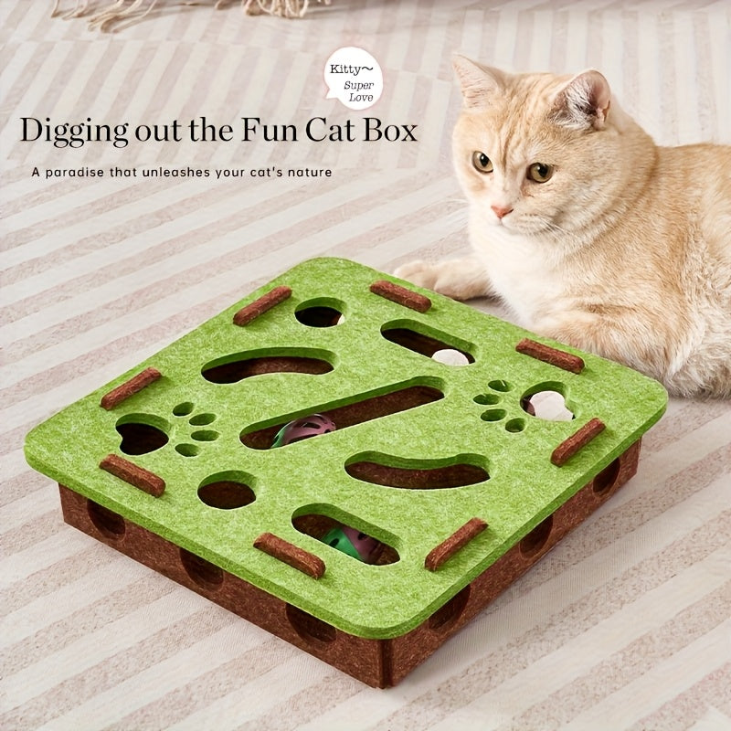 Interactive Cat Tunnel Toy – Felt Maze with Bell for Indoor Cats
