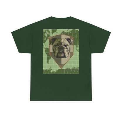 Bulldog Shield Tee - Military Green Map Crest