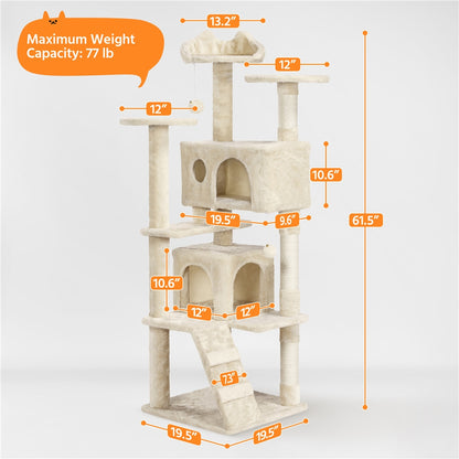 Cat Tree Tower – Multi-Level Condo with Posts, Hammocks & Toys