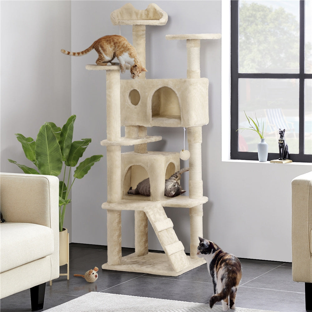 Cat Tree Tower – Multi-Level Condo with Posts, Hammocks & Toys