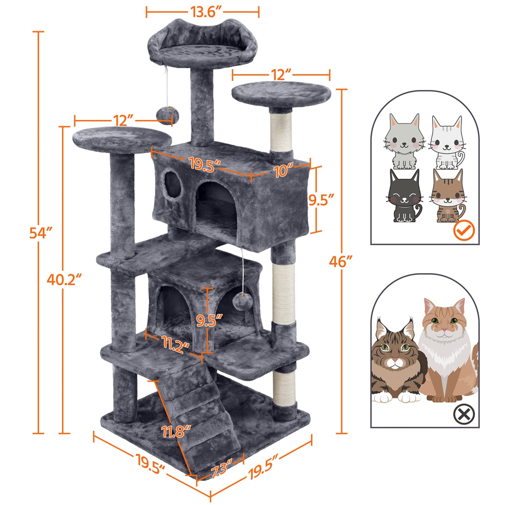 Cat Tree Tower – Multi-Level Condo with Posts, Hammocks & Toys