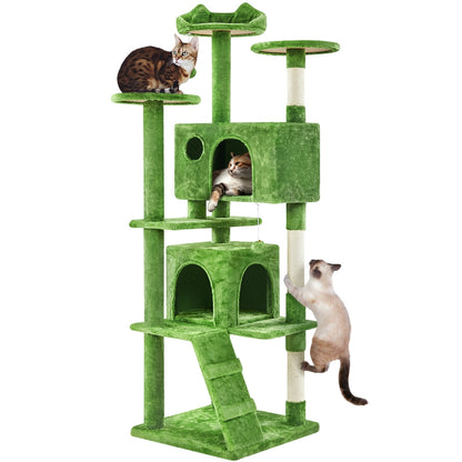 Cat Tree Tower – Multi-Level Condo with Posts, Hammocks & Toys