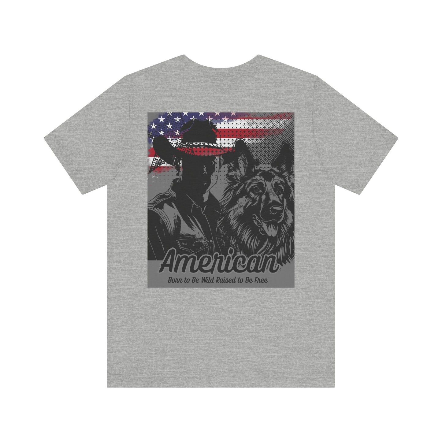 Rustic American Pride Tee, Cowboy Graphic Shirt, Unisex Americana Tee, Patriotic Apparel, Gifts for Outdoor Enthusiasts