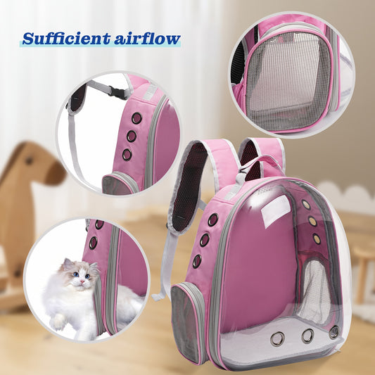 VIVICREATE Cat Backpack Carrier – Ventilated Travel Bag with Capsule Windo