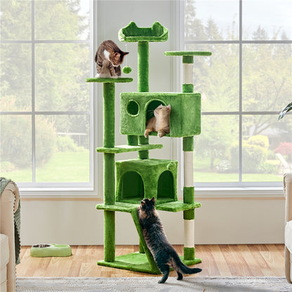 Cat Tree Tower – Multi-Level Condo with Posts, Hammocks & Toys