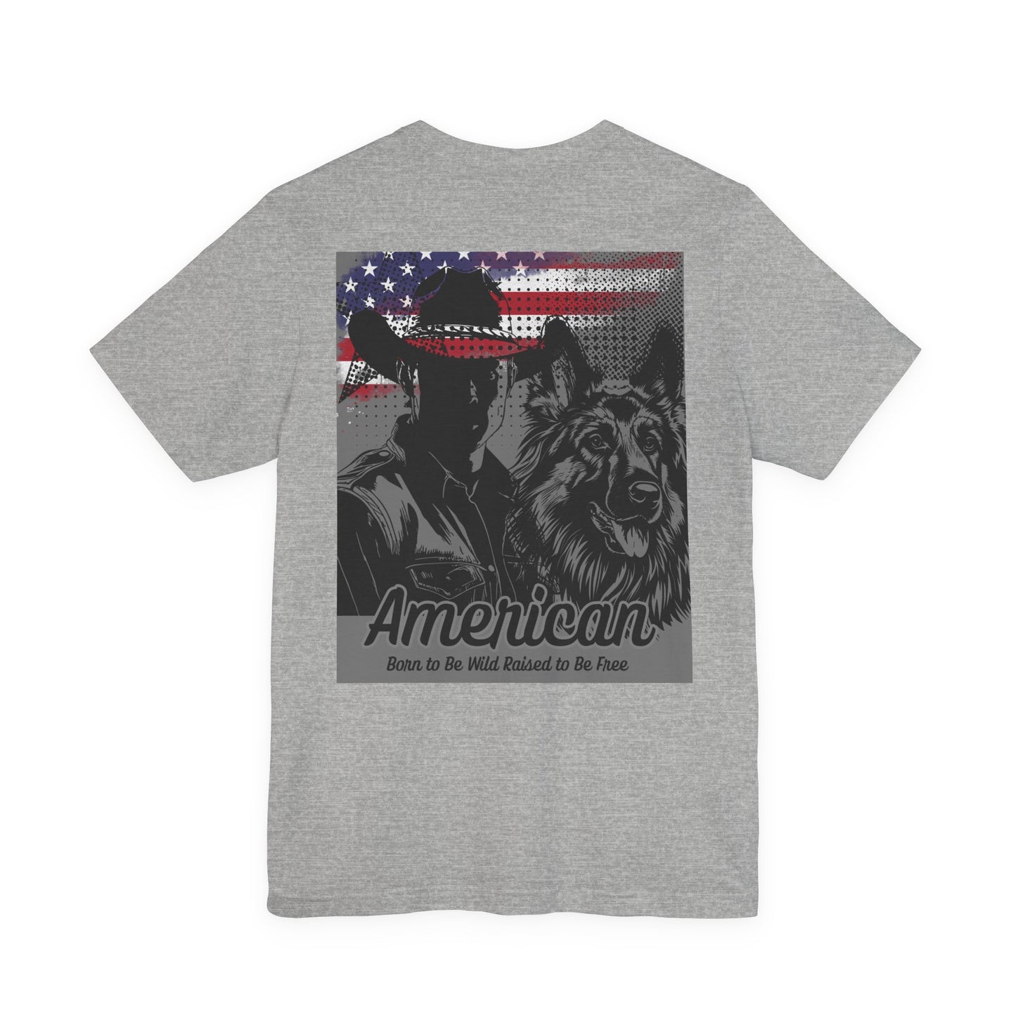 Rustic American Pride Tee, Cowboy Graphic Shirt, Unisex Americana Tee, Patriotic Apparel, Gifts for Outdoor Enthusiasts