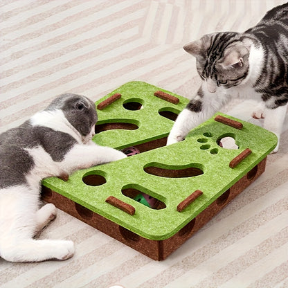 Interactive Cat Tunnel Toy – Felt Maze with Bell for Indoor Cats