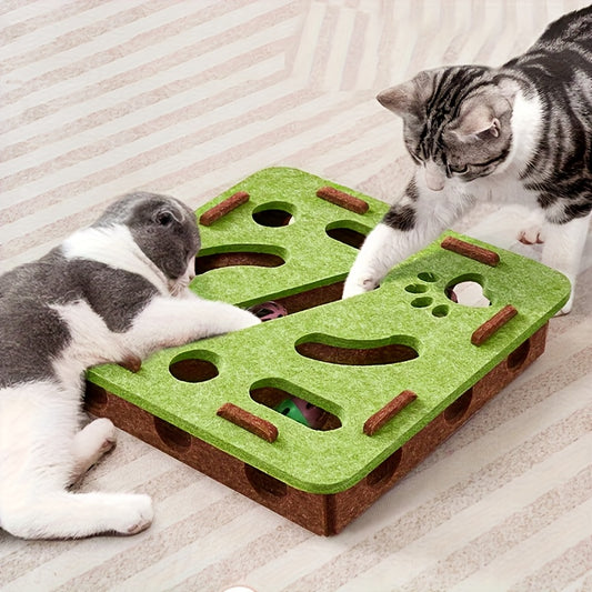 Interactive Cat Tunnel Toy – Felt Maze with Bell for Indoor Cats
