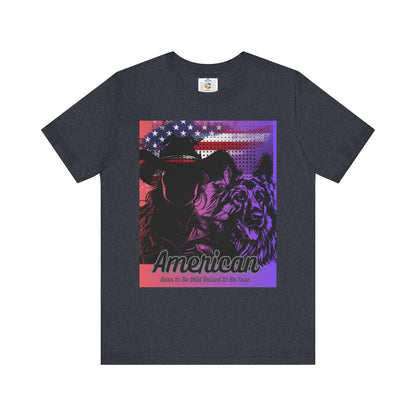 American Pride Graphic Tee, Unisex T-Shirt, Patriotic Apparel, Casual Wear, Perfect for Independence Day, Gift for Animal Lovers