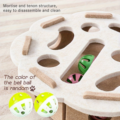 Interactive Cat Tunnel Toy – Felt Maze with Bell for Indoor Cats