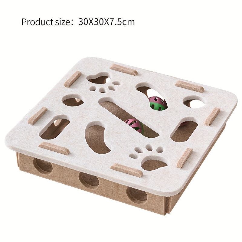 Interactive Cat Tunnel Toy – Felt Maze with Bell for Indoor Cats