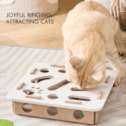 Interactive Cat Tunnel Toy – Felt Maze with Bell for Indoor Cats