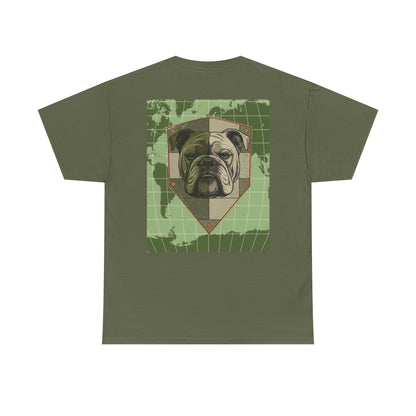 Bulldog Shield Tee - Military Green Map Crest