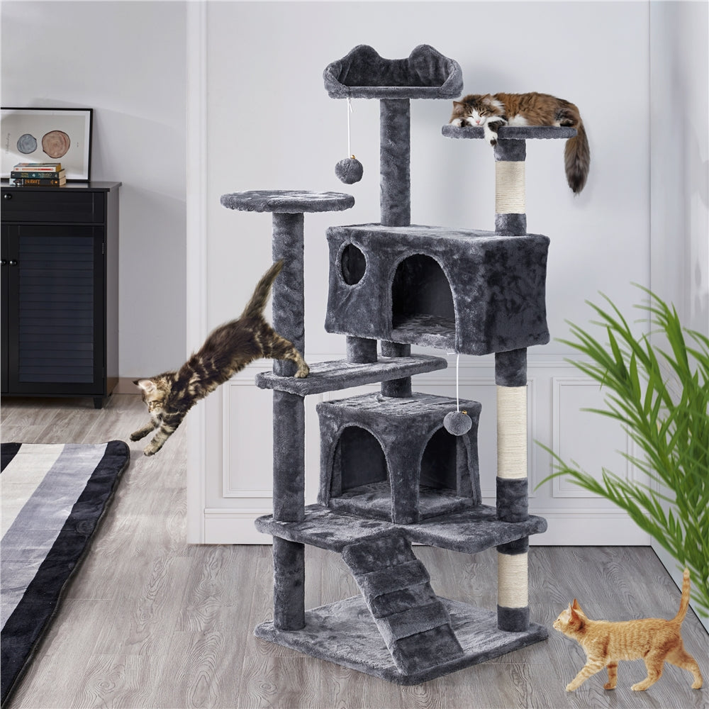 Cat Tree Tower – Multi-Level Condo with Posts, Hammocks & Toys