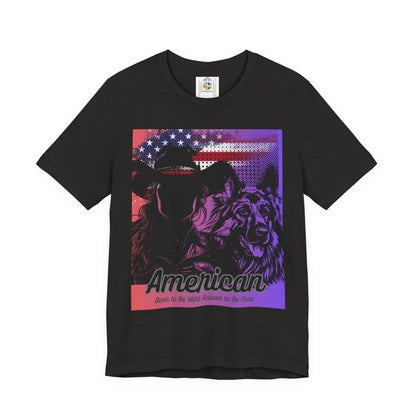 American Pride Graphic Tee, Unisex T-Shirt, Patriotic Apparel, Casual Wear, Perfect for Independence Day, Gift for Animal Lovers
