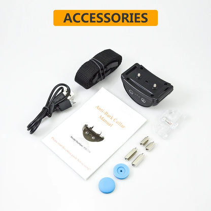 Dropshipping Rechargeable Smart Fancy Anti-Bark Dog Training Collar Large Nylon Shock Vibration Static Electricity Control for