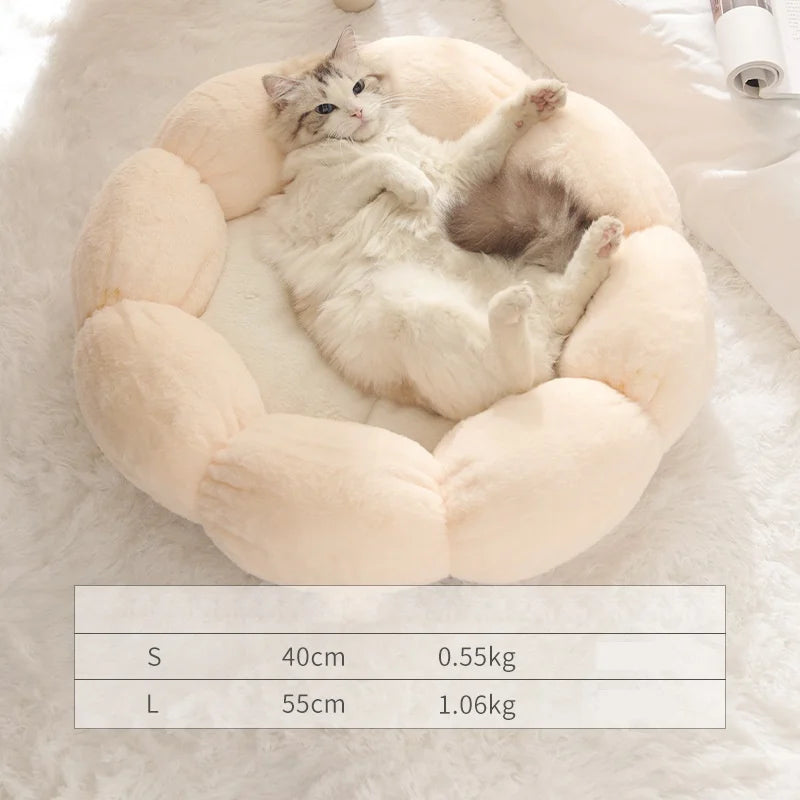 2025 Hot Sale Luxuryhouse Exclusive Donut Cat Dog Pet Bed Soft Fleece Winter Warm Cushion Solid Dropshipping Cloud Nest