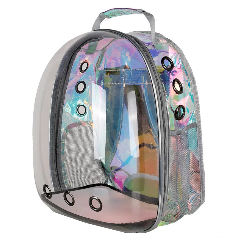 2025 Luxury Outdoor Oxford Dog Pet Backpack Airline Approved Travel Bag with Zipper Closure Animal Pattern Cat Carrier