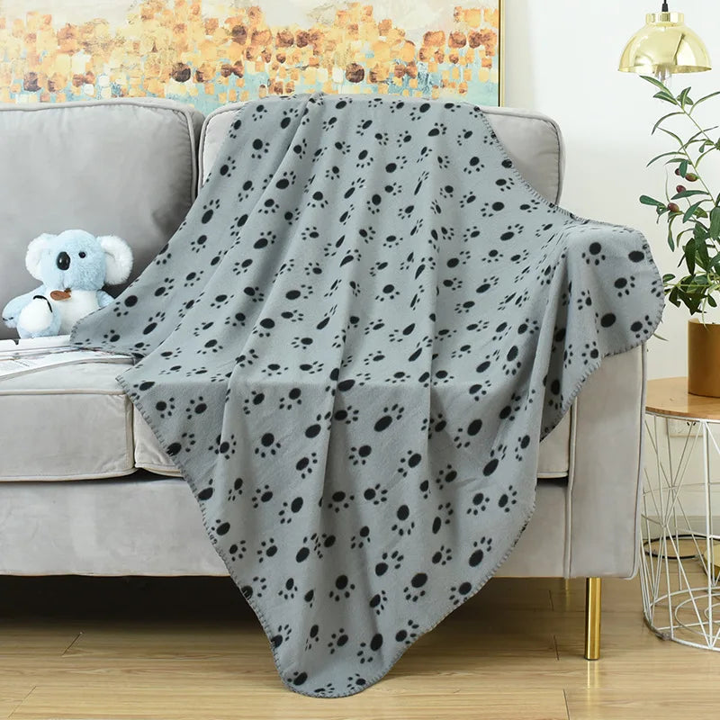 2025 Printed Coral Fleece Thickened Cushion Waterproof Travel Paw Warm Winter Puppy Dog Pet Mat Summer Cat Blanket