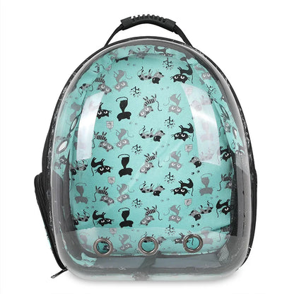 2025 Luxury Outdoor Oxford Dog Pet Backpack Airline Approved Travel Bag with Zipper Closure Animal Pattern Cat Carrier