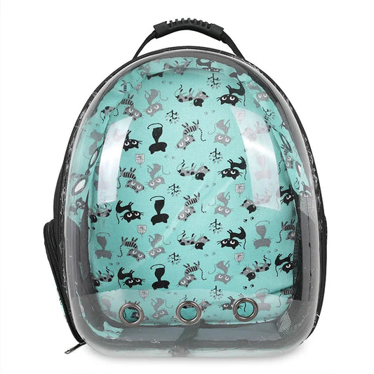 2025 Luxury Outdoor Oxford Dog Pet Backpack Airline Approved Travel Bag with Zipper Closure Animal Pattern Cat Carrier