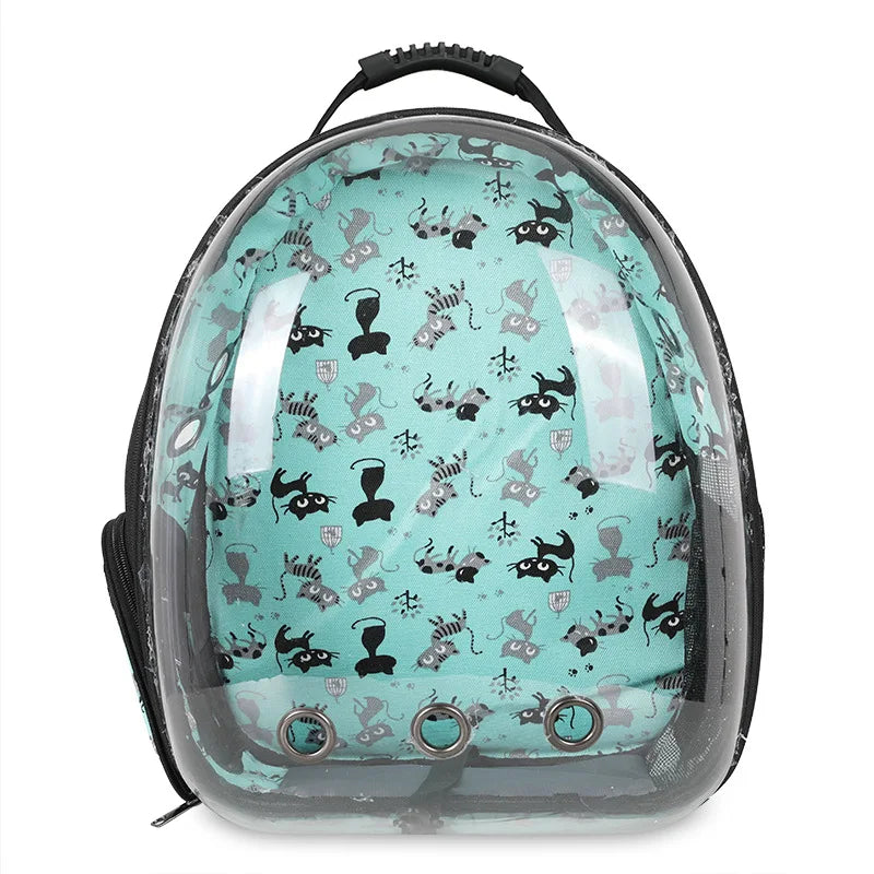 2025 Luxury Outdoor Oxford Dog Pet Backpack Airline Approved Travel Bag with Zipper Closure Animal Pattern Cat Carrier