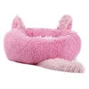 2022 Dropship Faux Fur Luxury Pet Beds High Quality Moisture-Proof Calming Funny Plush Sponge Washable Novelty Donut Dog Cat Bed