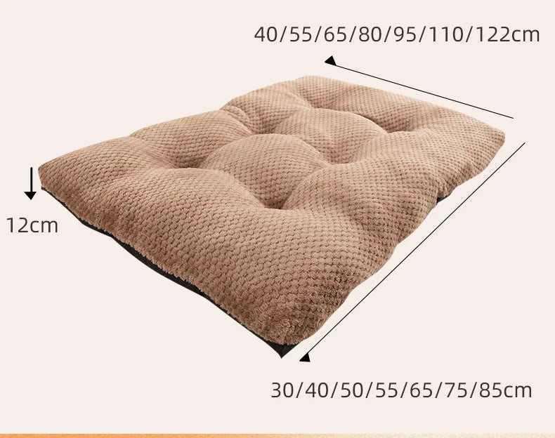 Luxury Anti-Skid Moisture-Proof Pet Cat Dog Bed Winter Warm Thickened PP Cotton Pineapple Fleece Mat Cushion Small Medium Solid