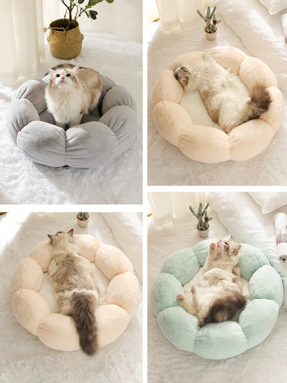 2025 Hot Sale Luxuryhouse Exclusive Donut Cat Dog Pet Bed Soft Fleece Winter Warm Cushion Solid Dropshipping Cloud Nest