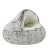 2025 Removable Washable Small Medium Large Donut 2-in-1 Cat Bed House Round Capsule Plush Faux Fur Pet Cave for Dogs and Cats