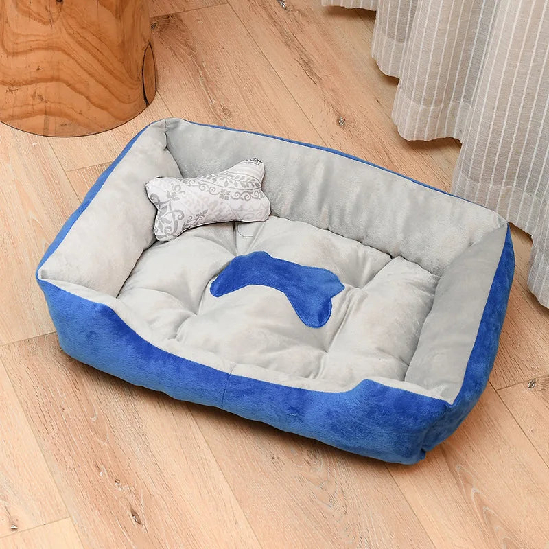 Luxury 60*45*15cm Pet Dog Sofa Bed Rectangle Washable Winter Soft Bed for All Seasons Solid Pattern Comfortable Calming Couch