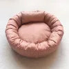 Hot Seller Four Seasons Gingham Breathable Cotton Pet Cat Summer Winter Donut Dog Bed With Pillow