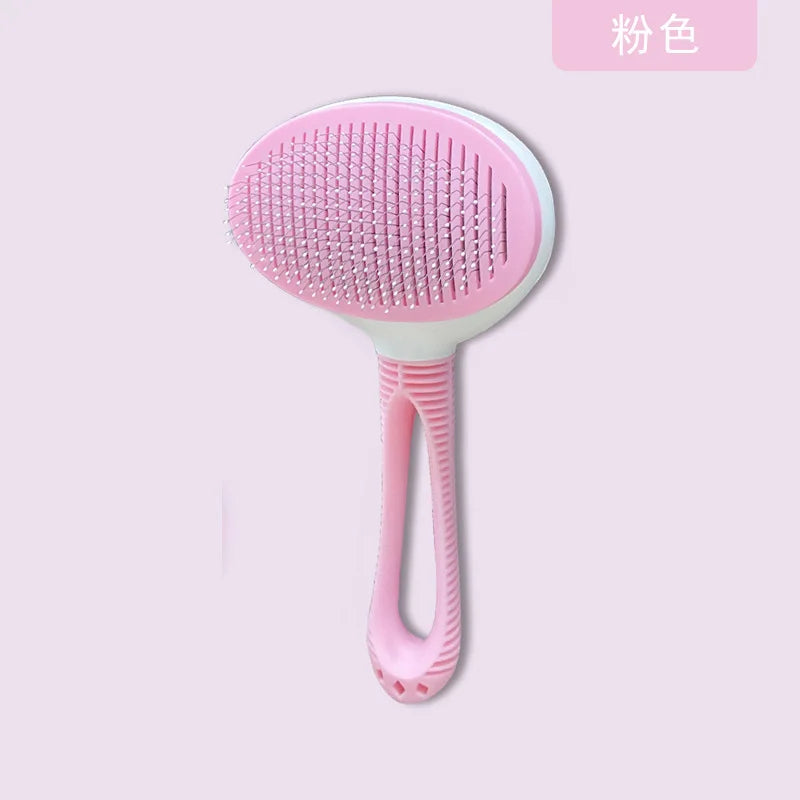 Custom Wholesale Massaging Comb Long Pin Shedding Tool Cat Dog Rabbit Bath Washable Self Cleaning Hair Grooming Pet Brush