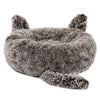 2022 Dropship Faux Fur Luxury Pet Beds High Quality Moisture-Proof Calming Funny Plush Sponge Washable Novelty Donut Dog Cat Bed