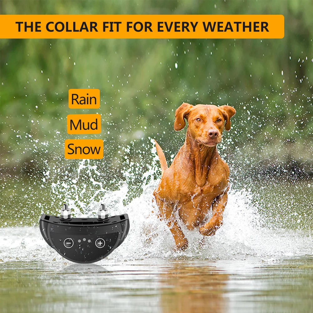 Dropshipping Rechargeable Smart Fancy Anti-Bark Dog Training Collar Large Nylon Shock Vibration Static Electricity Control for